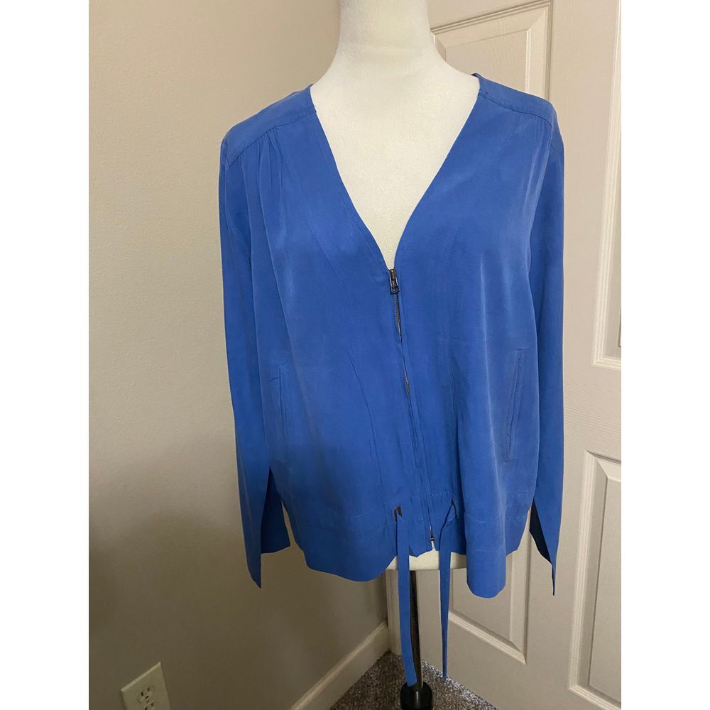 Pendleton Royal Blue Long Sleeve Blouse Elegant Office Wear Women's Top M